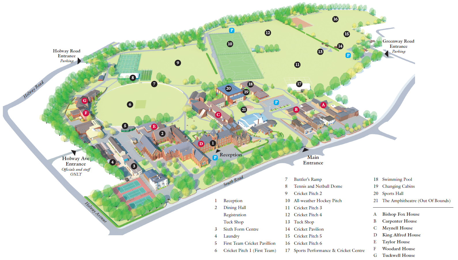 King's College Site Map